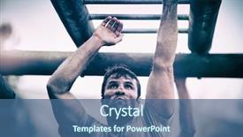  Presentation with boot camp - Presentation having soldier climbing monkey bars background and a ocean colored foreground