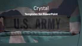  Presentation with military - Slide set with soldier-closeup-on-old-military background and a ocean colored foreground