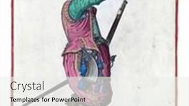  Presentation with firearm - Beautiful slide deck featuring soldier-full-length backdrop and a white colored foreground