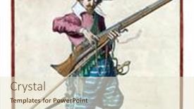  Presentation with firearm - Cool new PPT theme with soldier-full-length backdrop and a lemonade colored foreground