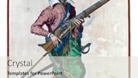  Presentation with firearm - Amazing theme having soldier-full-length backdrop and a lemonade colored foreground