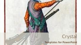  Presentation with end - Colorful slide deck enhanced with soldier-full-length backdrop and a sky blue colored foreground