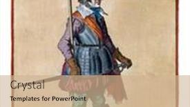  Presentation with third - Slides having soldier-full-length background and a coral colored foreground