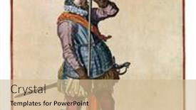  Presentation with first - Audience pleasing theme consisting of soldier-full-length backdrop and a soft green colored foreground