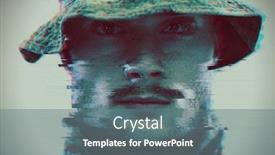  Presentation with army - Audience pleasing PPT theme consisting of soldier-military-army-glitch-computer backdrop and a ocean colored foreground