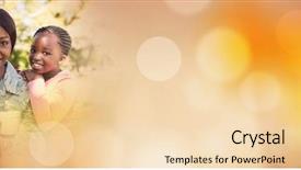  Presentation with black family - PPT layouts having soldier mother and orange background and a lemonade colored foreground