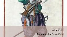  Presentation with firearm - Colorful slide deck enhanced with soldier-on-guard-full-length backdrop and a coral colored foreground