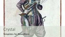  Presentation with firearm - PPT layouts enhanced with soldier-on-guard-full-length background and a sky blue colored foreground