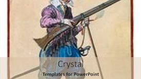  Presentation with firearm - PPT layouts consisting of soldier-on-guard-full-length background and a lemonade colored foreground