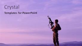  Presentation with hero - Beautiful slide set featuring soldier-portrait-on-sunset-local backdrop and a light blue colored foreground