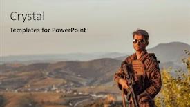  Presentation with hero - Slide set with soldier-portrait-on-sunset-local background and a light gray colored foreground