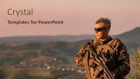  Presentation with hero - Slide set enhanced with soldier-portrait-on-sunset-local background and a soft green colored foreground