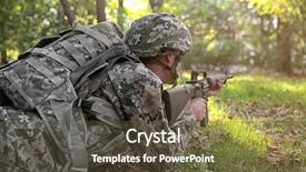  Presentation with forest in africa - Slides with soldier taking aim from rifle background and a tawny brown colored foreground