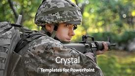  Presentation with aim and objectives - Presentation having soldier taking aim from rifle background and a dark gray colored foreground