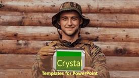  Presentation with military family - Slides consisting of soldier-using-tablet-computer-against background and a tawny brown colored foreground