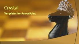  Presentation with king crown - Slides enhanced with soldier winner - black chess knight crown itself background and a  colored foreground