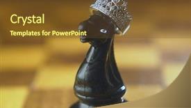  Presentation with king crown - PPT layouts consisting of soldier winner - black chess knight crown itself background and a  colored foreground