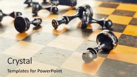  Presentation with chess - Beautiful theme featuring soldier winner - chess figures defeated backdrop and a  colored foreground