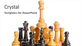  Presentation with chess stylized - Beautiful PPT layouts featuring soldier winner - chess figures isolated backdrop and a white colored foreground