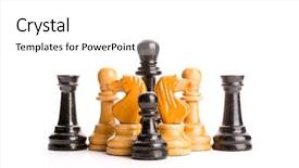  Presentation with chess - Cool new theme with soldier winner - chess figures isolated backdrop and a white colored foreground