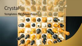  Presentation with chess - Amazing slide deck having soldier winner - chess figures backdrop and a yellow colored foreground