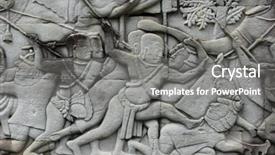  Presentation with khmer - Presentation design consisting of soldier winner - khmer warriors fighting background and a gray colored foreground