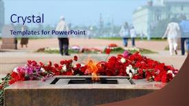  Presentation with mars - Colorful PPT layouts enhanced with soldier winner - monument to victims of revolution backdrop and a light blue colored foreground