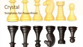  Presentation with chess pieces - Colorful slide deck enhanced with soldier winner - set of black and white backdrop and a cream colored foreground