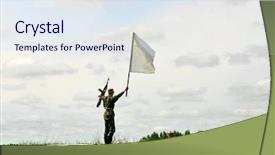  Presentation with winner - Presentation theme enhanced with soldier winner - truce envoy - bearer background and a sky blue colored foreground