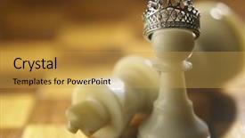  Presentation with king crown - Colorful PPT layouts enhanced with soldier winner - white chess pawn backdrop and a yellow colored foreground