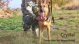  Presentation with german - Presentation enhanced with soldier with german shepherd dog background and a coral colored foreground