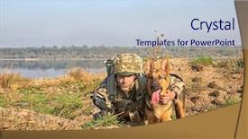  Presentation with war dog - Cool new presentation with soldier with german shepherd dog backdrop and a sky blue colored foreground