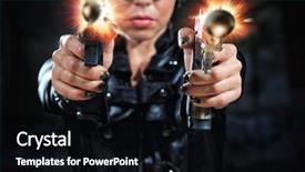  Presentation with sexy girl - Beautiful PPT theme featuring soldier woman - beautiful sexy blonde girl backdrop and a black colored foreground