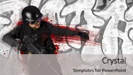  Presentation with wounded - Presentation theme enhanced with soldier wounded in action grafiti background and a light gray colored foreground