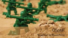  Presentation with battle - Presentation theme with soldiers in desert battle scene background and a gold colored foreground