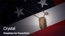  Presentation with united states flag - Amazing PPT layouts having united states military - dog tag on american flag backdrop and a wine colored foreground