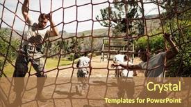  Presentation with soldiers - Beautiful presentation design featuring soldiers performing training exercise backdrop and a coral colored foreground