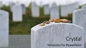  Presentation with united nations law - Audience pleasing presentation theme consisting of soldiers war - tombstones in arlington national cemetery backdrop and a  colored foreground