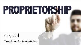  Presentation with 3d man business leader - PPT theme having sole - business man pointing the text background and a white colored foreground