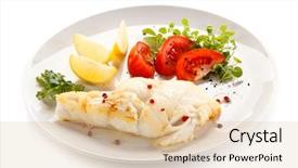  Presentation with trout fish file - Cool new PPT layouts with sole - fish dish - fish fillet backdrop and a  colored foreground