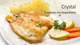  Presentation with fish - Slide set having cancer - lifestyle concept smiling doctor breaking background and a light gray colored foreground.