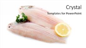  Presentation with ready - Beautiful PPT theme featuring sole fish ready to cook backdrop and a white colored foreground