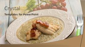  Presentation with grape - Slide deck enhanced with sole-fish-with-fenne-cream background and a soft green colored foreground