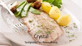  Presentation with mushrooms - Cool new theme with sole fried with potato backdrop and a soft green colored foreground