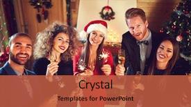  Presentation with new year - Colorful PPT layouts enhanced with solemn celebration of the new backdrop and a red colored foreground