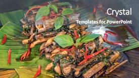  Presentation with clam shell - Amazing slide set having solenidae stir spicy with past backdrop and a dark gray colored foreground