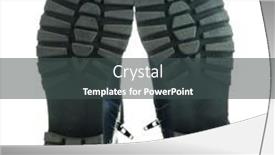  Presentation with boot camp boots - Audience pleasing slide set consisting of soles-of-boots-isolated backdrop and a dark gray colored foreground