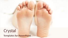  Presentation with feet - Beautiful theme featuring soles of soft female bare feet in closeup backdrop and a lemonade colored foreground