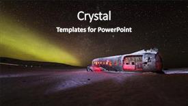  Presentation with plane - Presentation design featuring solheimasandur plane wreck with active background and a wine colored foreground