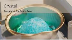  Presentation with cooking fire - Presentation having solid-alcohol-fire-burner background and a soft green colored foreground